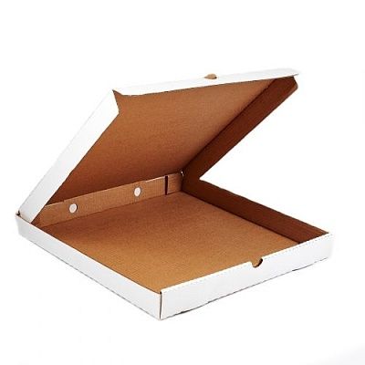 Коробка картонная для пиццы 300х300х40мм профиль Т-22-В гофрокартон КАМ цвет Белый/Бурый (х50)
